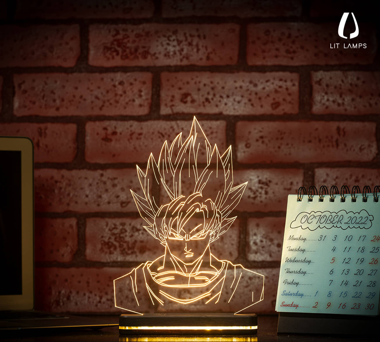 Goku Dragon Ball Z Decor Aesthetic 3D Illusion Lamp by LIT Lamps - LIT Lamps - Goku 3D LED Lamp-3d Lamps