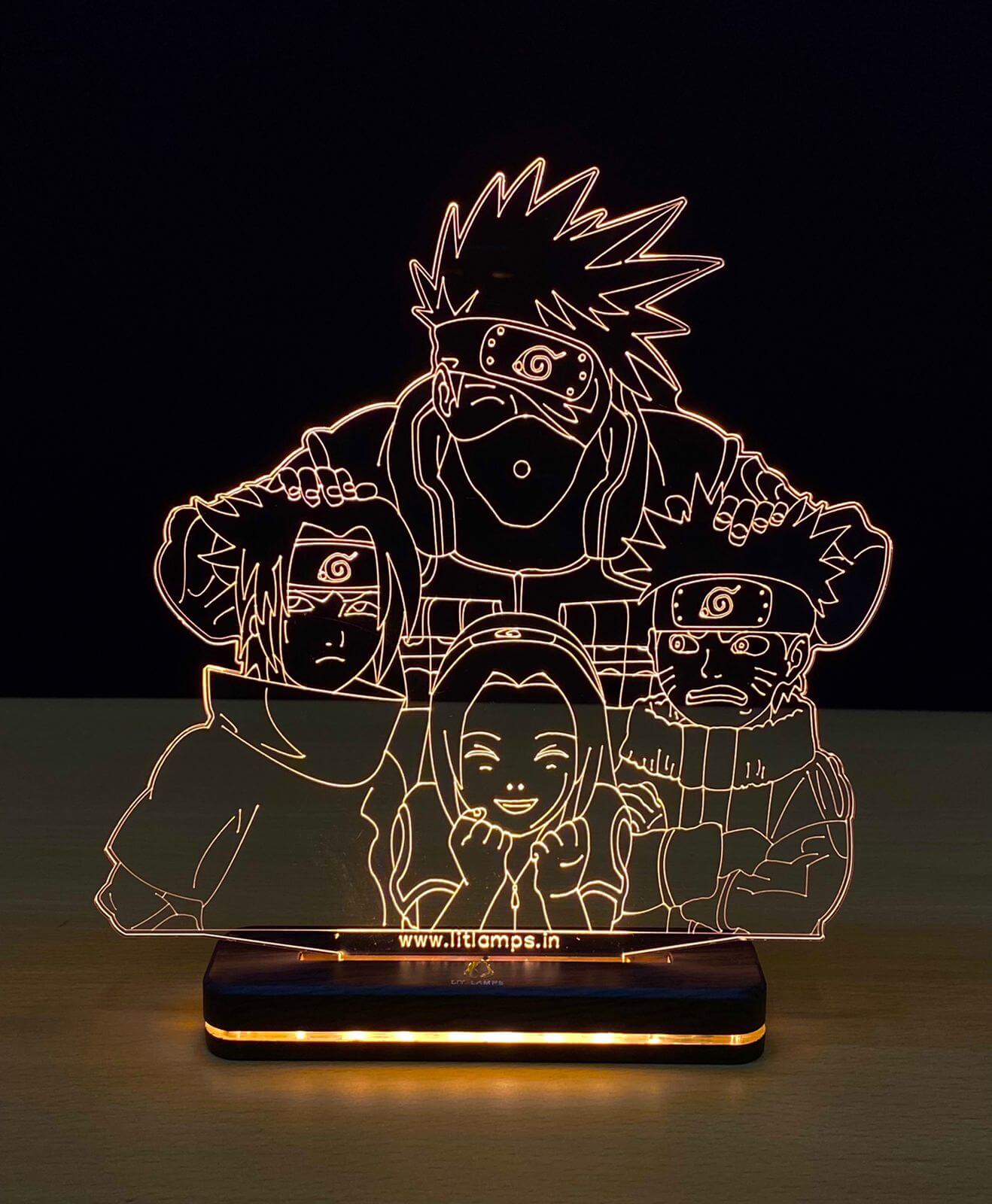 Naruto Team 07 Anime Decor Aesthetic 3D Illusion Lamp by LIT Lamps - LIT Lamps - Naruto Team 07 3D LED Lamp-3d Lamps