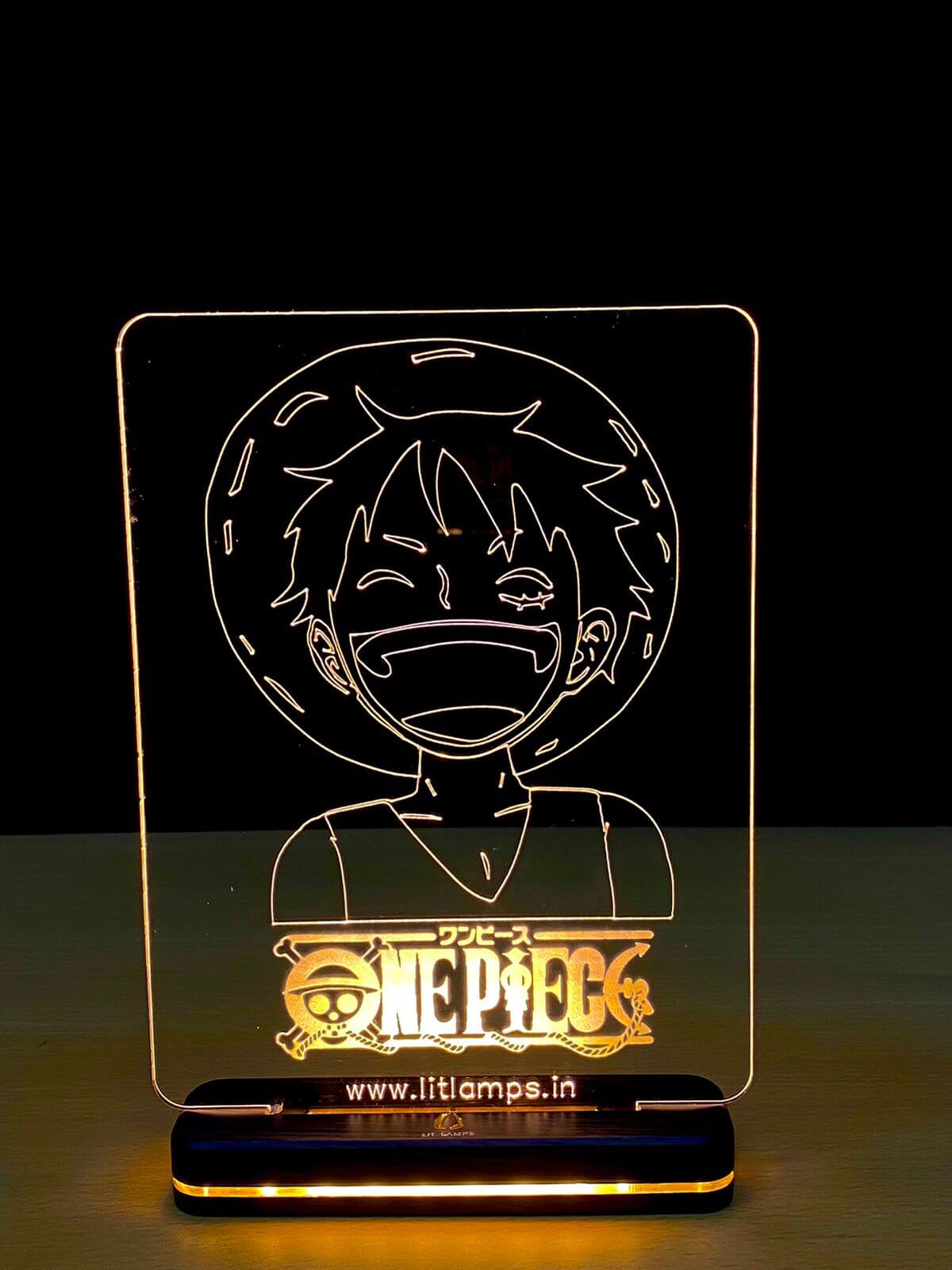 Monkey D. Luffy Anime Decor Aesthetic 3D Illusion Lamp by LIT Lamps - LIT Lamps - Luffy Attack Of Titen 3D LED Lamp-3d Lamps