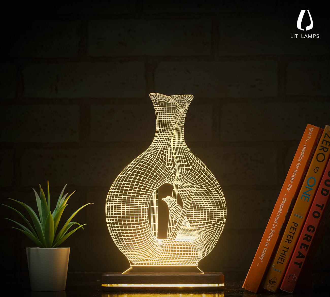 Humming Bird Modern Home Decor Aesthetic Table LIT 3D Illusion Lamp - LIT Lamps - Humming Bird 3D LED Lamp-3d Lamps