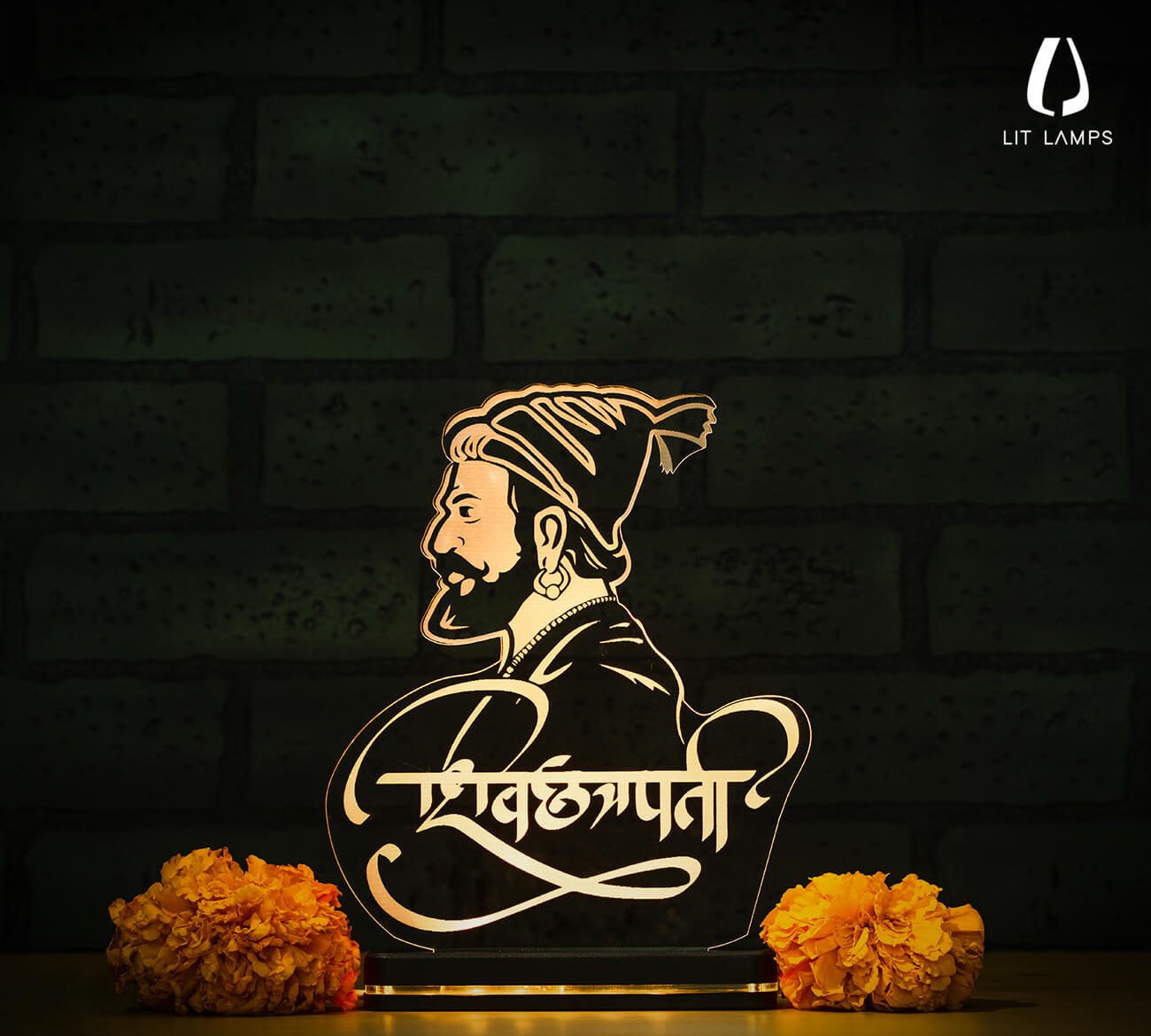 Chhatrapati Shivaji Maharaj Photo LIT 3D Illusion Lamp - LIT Lamps - Chhatrapati Shivaji Maharaj LIT 3D LED Lamp-3d Lamps