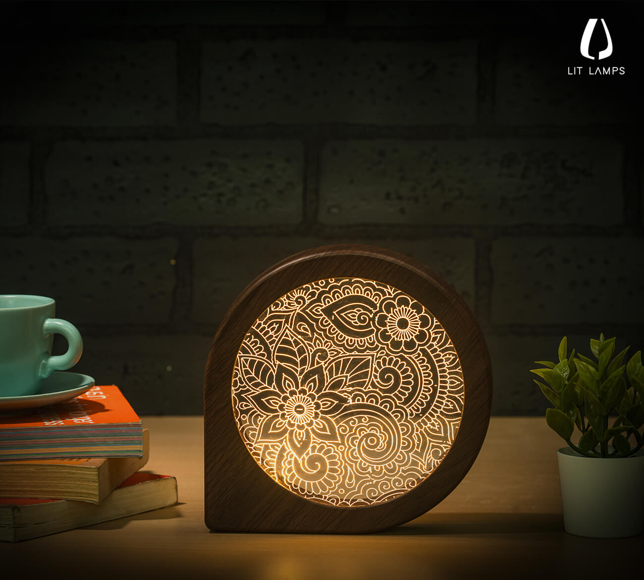 Leaf Design Tilt Magic Motion LIT Lamps 3D Illusion Lamp - LIT Lamps - FLower Tilt 3D LED Lamp-3d Lamps