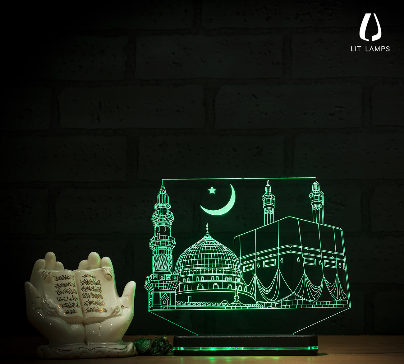 Makka Madina Photo Islam Kaba LIT 3D Illusion Lamp - LIT Lamps - Makka Madina 3D LED Lamp-3d Lamps