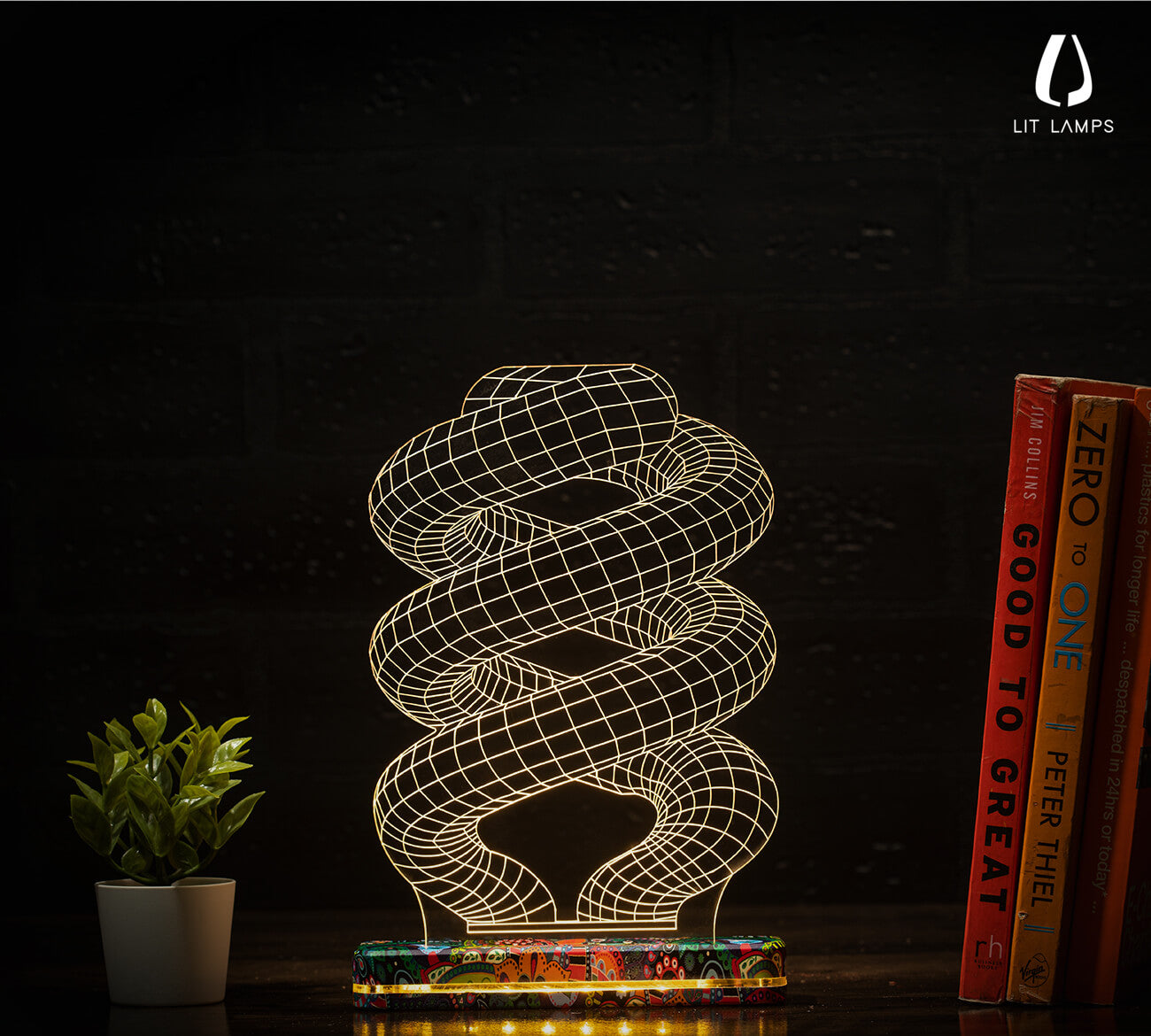 Spiral Modern Home Decor Aesthetic Table LIT 3D Illusion Lamp - LIT Lamps - Spiral 3D LED Lamp-3d Lamps