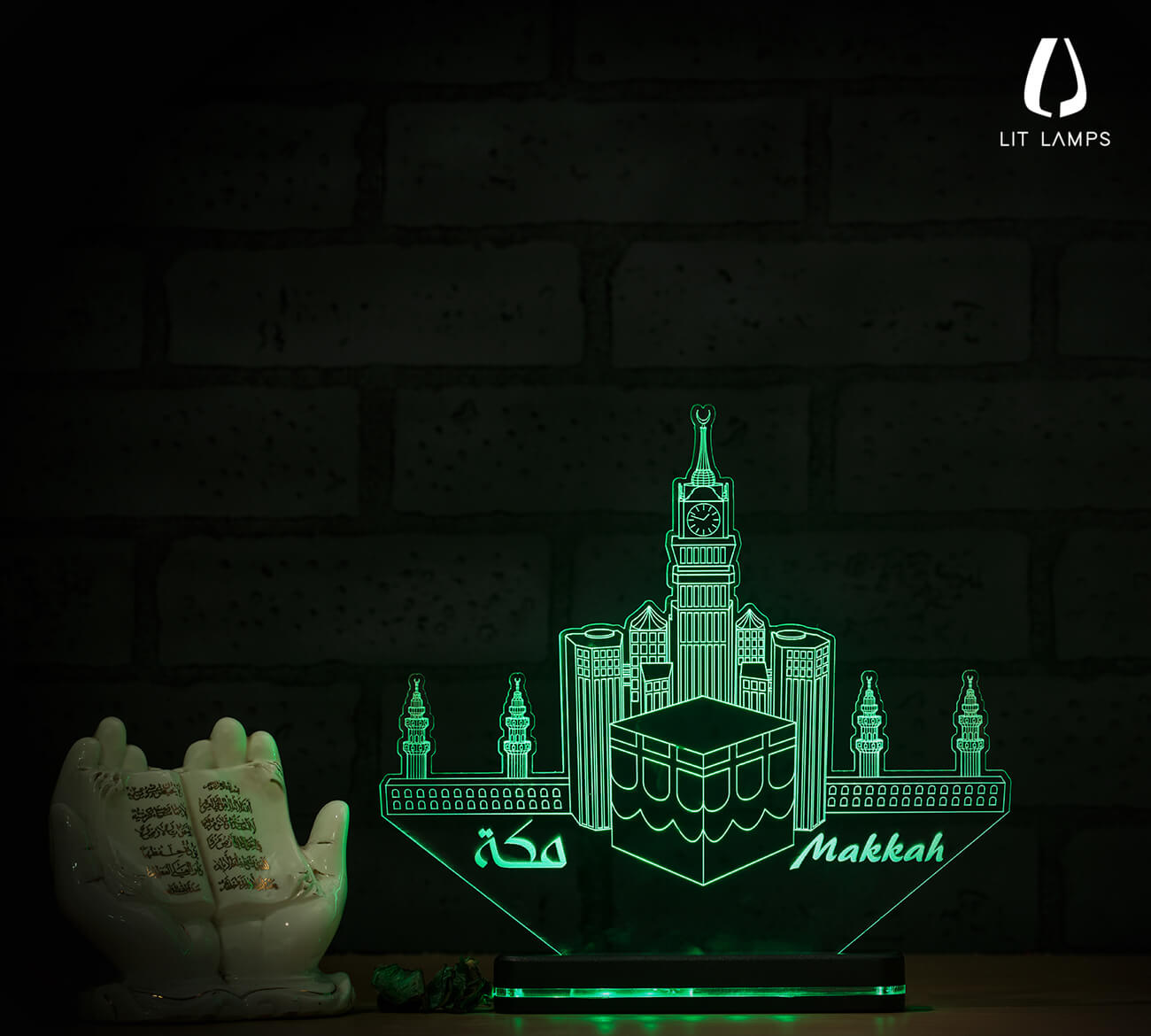 Mecca Kaba Clock Tower Photo Islam LIT 3D Illusion Lamp - LIT Lamps - Makkah 3D LED Lamp-3d Lamps