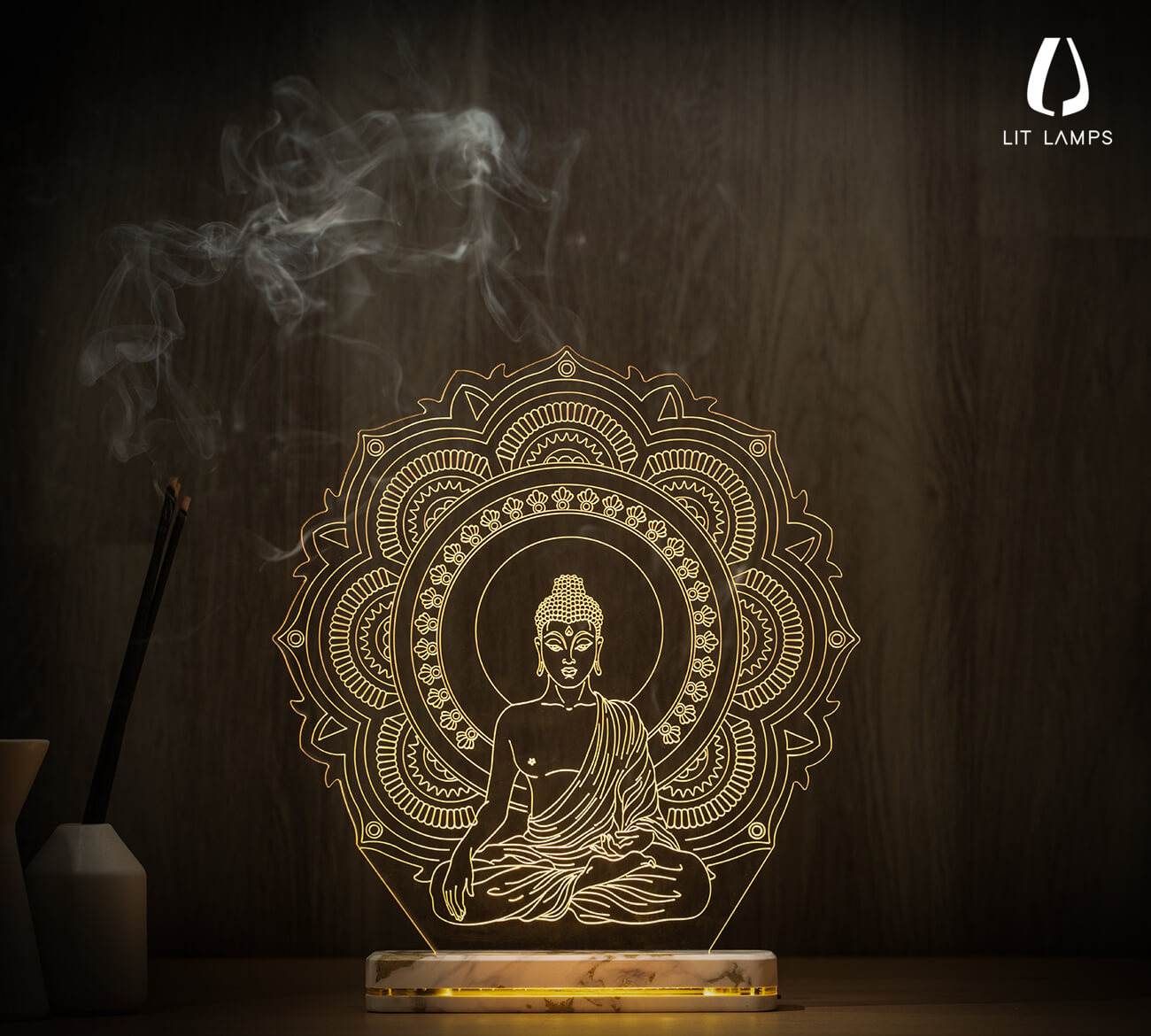 Buddha Table LIT 3D Illusion Lamp - LIT Lamps - Buddha 3D LED Lamp-3d Lamps