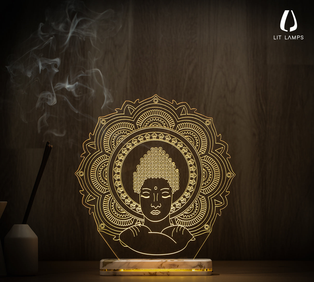 Buddha Table LIT 3D Illusion Lamp (2) - LIT Lamps - Buddha 3D LED Lamp-3d Lamps