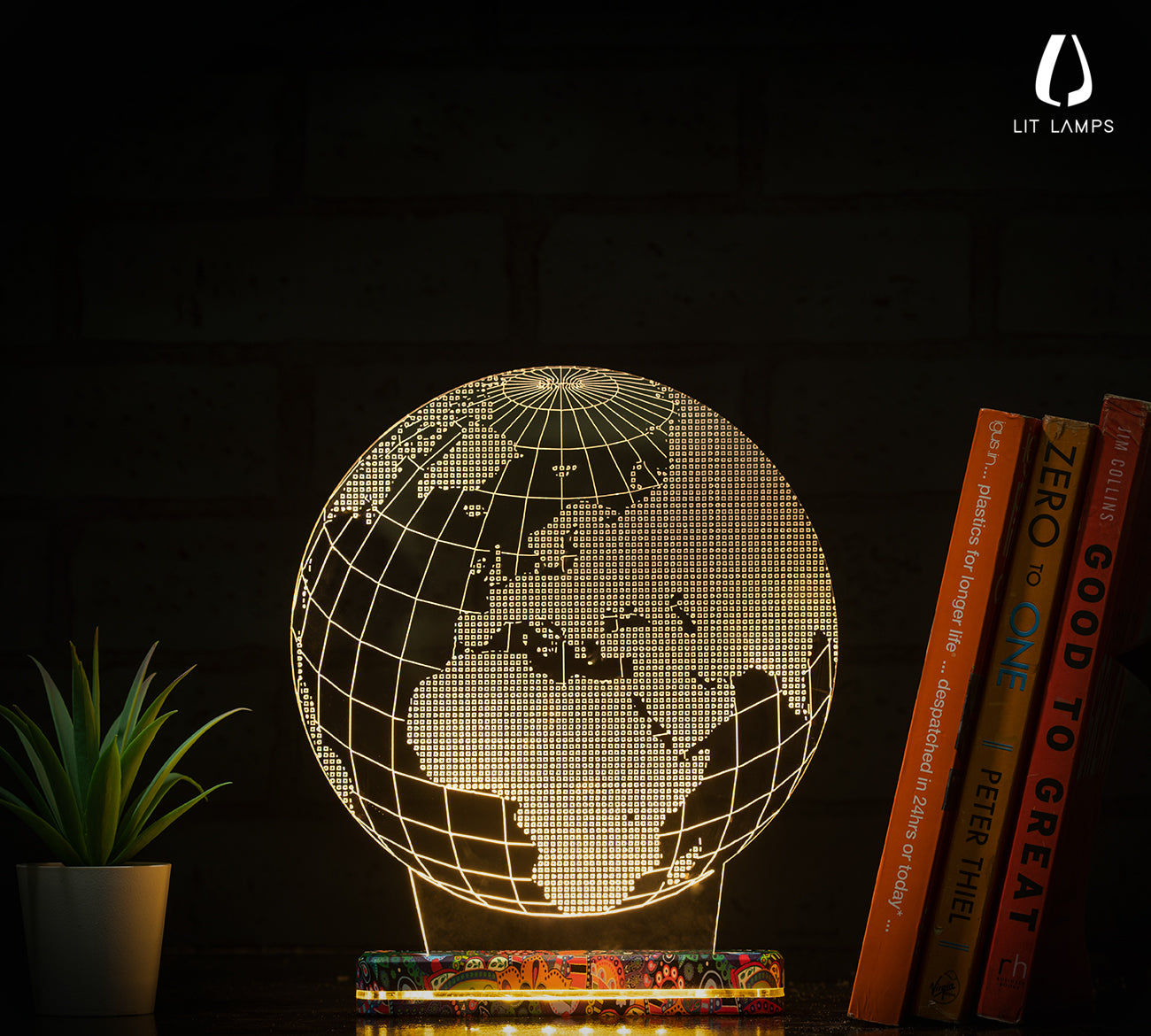 Globe Table Lamp Decor Aesthetic 3D Illusion Lamp by LIT Lamps - LIT Lamps - Globe 3D LED Lamp-3d Lamps