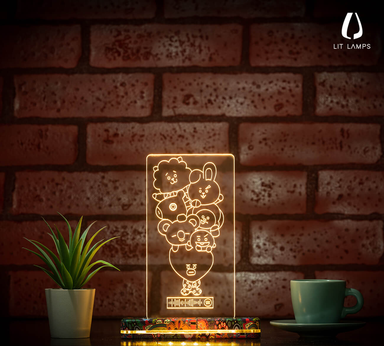 BT21 Bangtan BTS LIT 3D Illusion Lamp - LIT Lamps - BT21 Bangtan BTS LIT 3D LED Lamp-3d Lamps