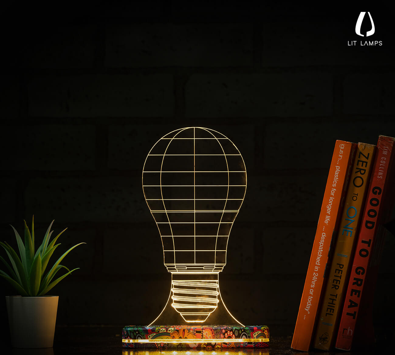 Bulb Decor Aesthetic 3D Illusion Lamp by LIT Lamps - LIT Lamps - Bulb 3D LED Lamp-3d Lamps