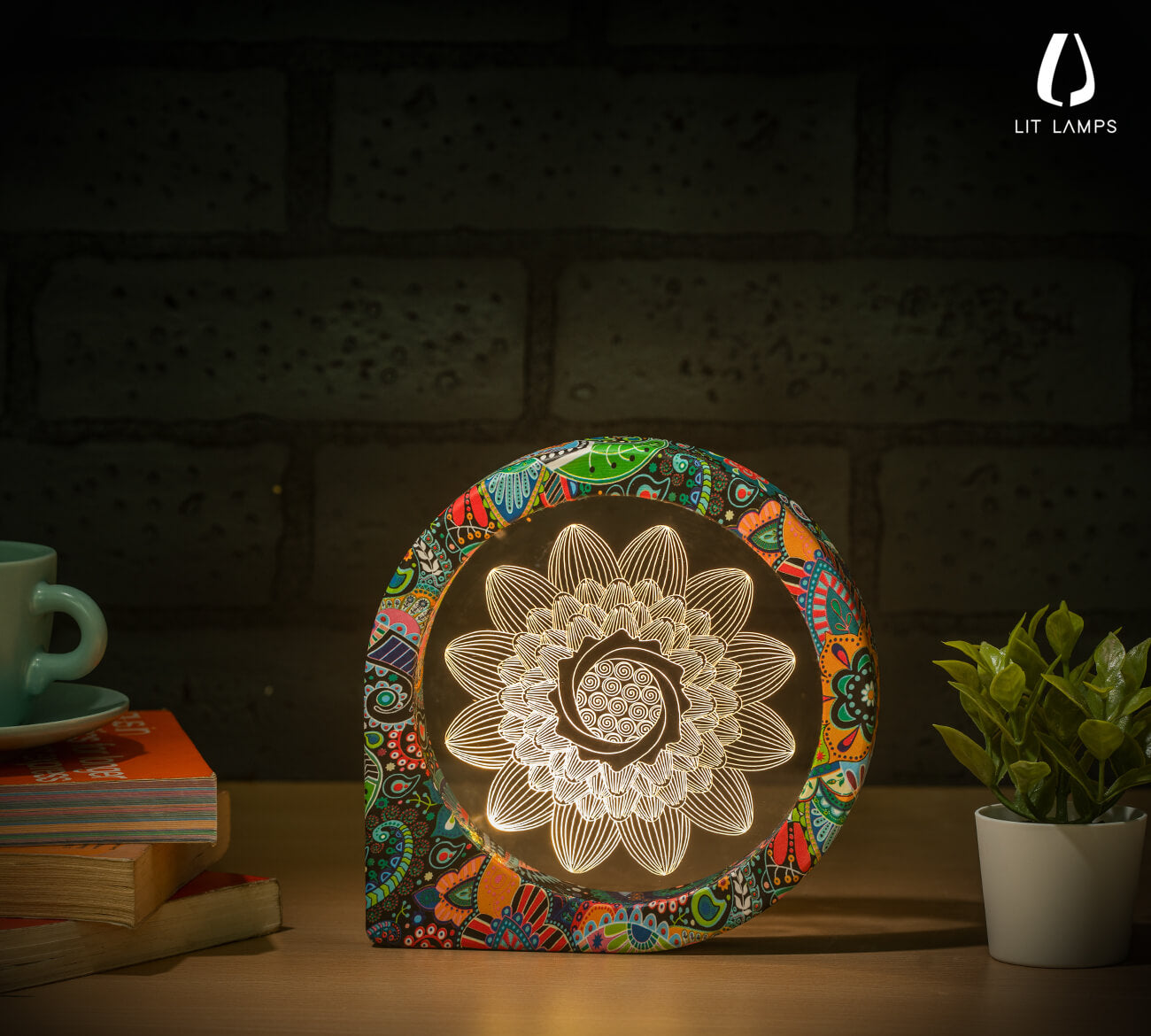 Flower Tilt Magic Motion LIT Lamps 3D Illusion Lamp - LIT Lamps - FLower Tilt 3D LED Lamp-3d Lamps