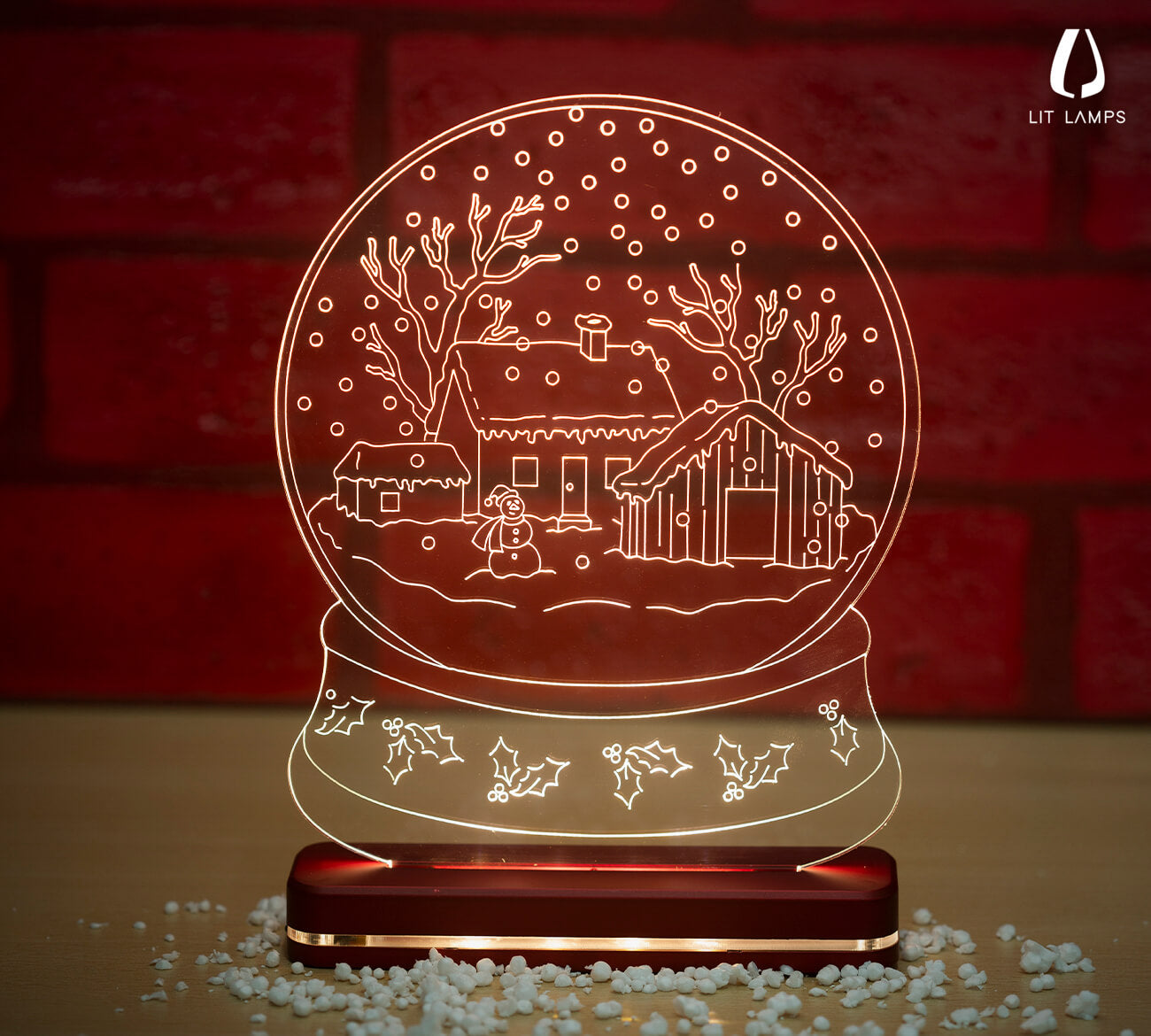 Snow Globe Christians Lighting Home Decoration LIT 3D Illusion Lamp - LIT Lamps - Snow Globe 3D LED Lamp-3d Lamps