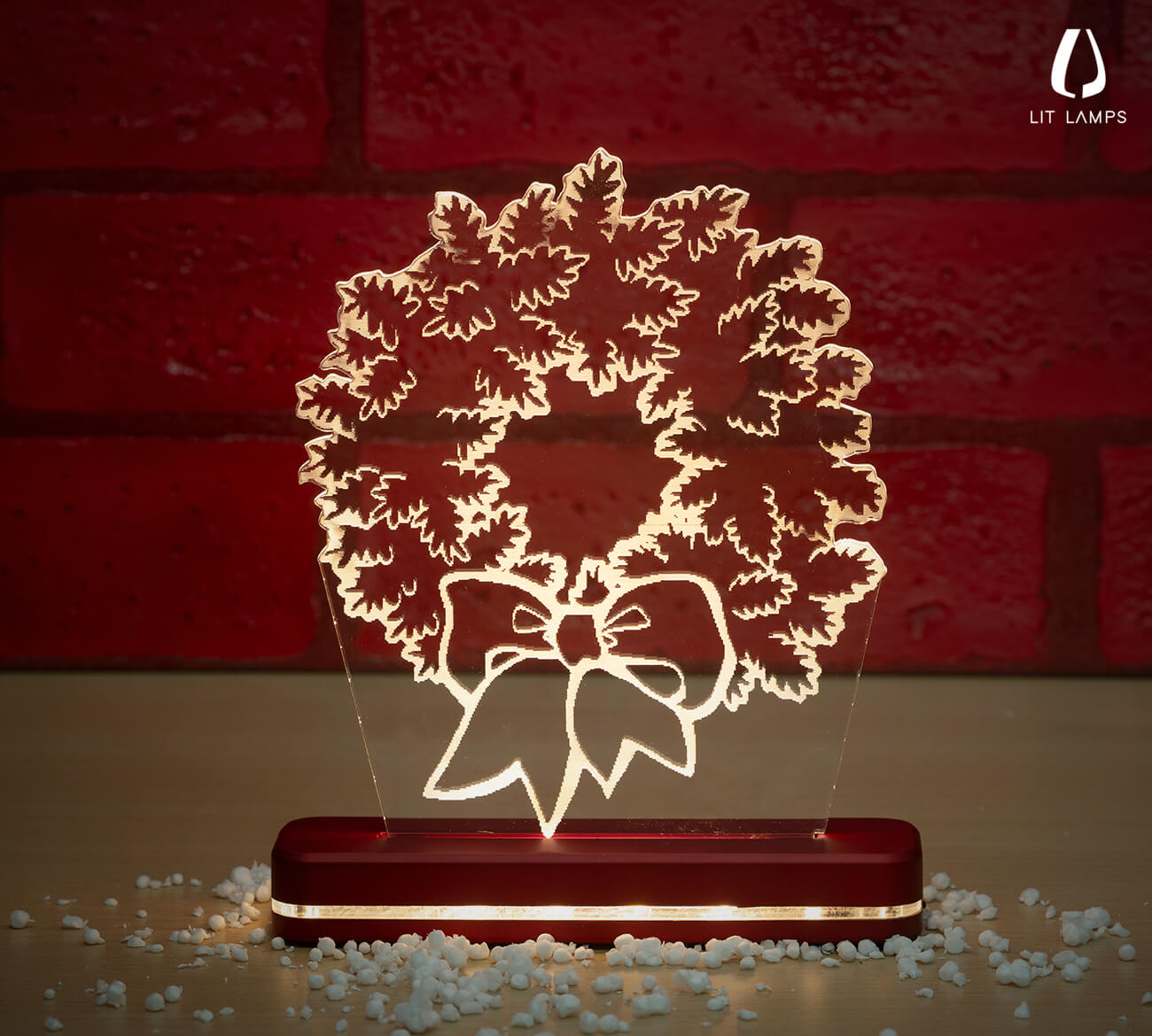 Wreath Christians Lighting Home Decoration LIT 3D Illusion Lamp - LIT Lamps - Wreath 3D LED Lamp-3d Lamps
