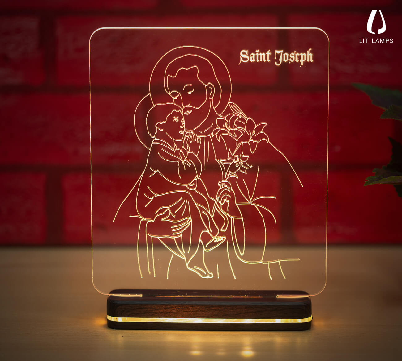 Saint Joseph Christmas Lighting Home Decoration LIT 3D Illusion Lamp - LIT Lamps - Saint Joseph 3D LED Lamp-3d Lamps