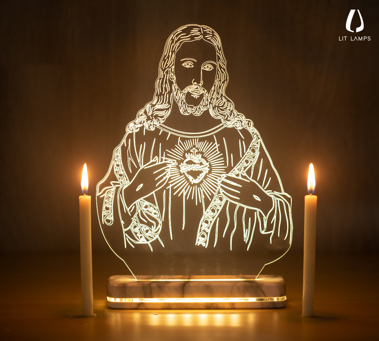 Jesus Christmas Lighting Home Decoration LIT 3D Illusion Lamp - LIT Lamps - Jesus 3D LED Lamp-3d Lamps