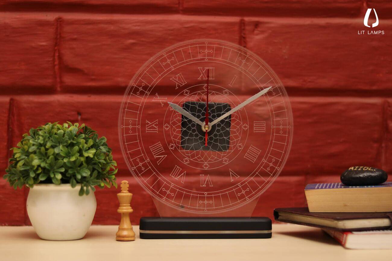 Vintage Clock Lamps LIT 3D Illusion Lamp - LIT Lamps - Vintage Clock 3D LED Lamp-3d Lamps