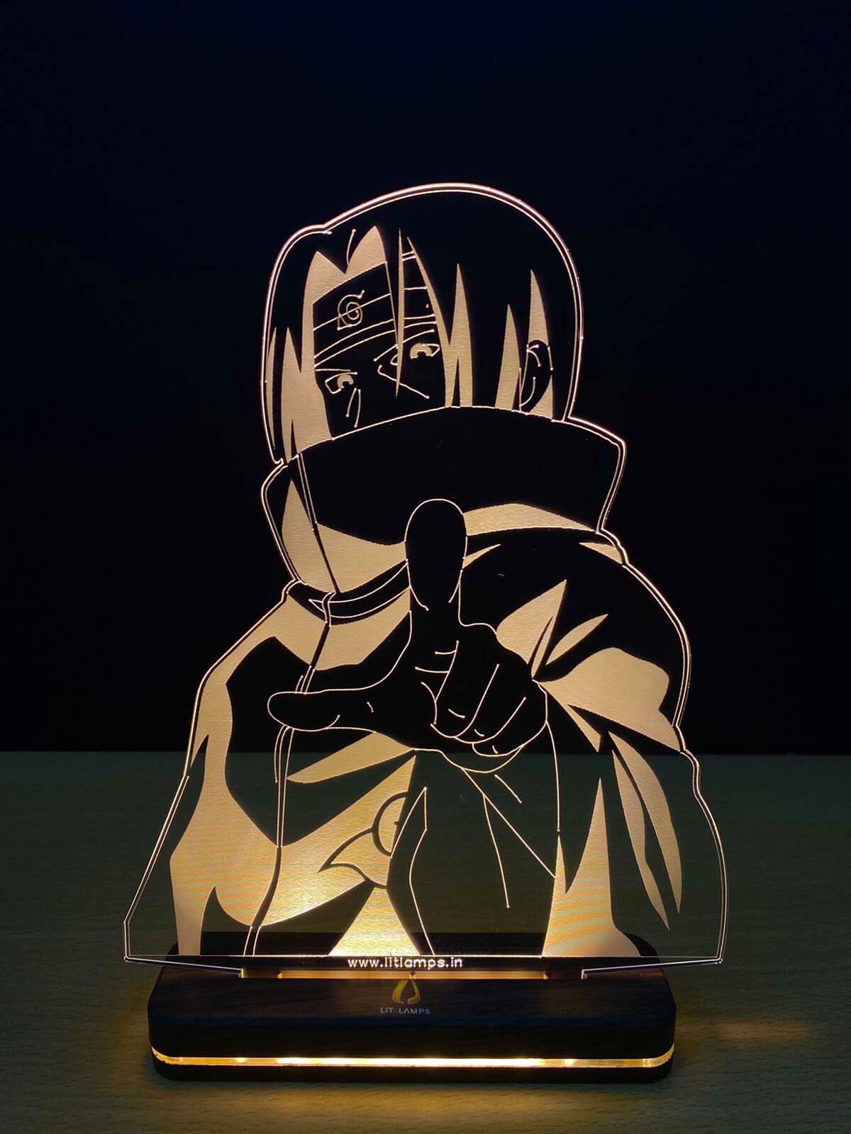 Itachi Uchiha Naruto Anime Decor Aesthetic 3D Illusion Lamp by LIT Lamps - LIT Lamps - Itachi Uchiha 3D LED Lamp-3d Lamps