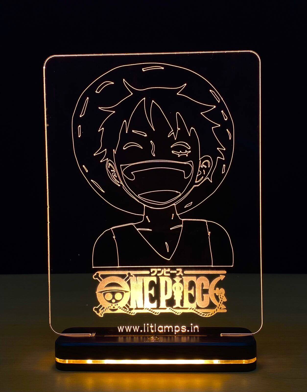 Monkey D. Luffy Anime Decor Aesthetic 3D Illusion Lamp by LIT Lamps - LIT Lamps - Luffy Attack Of Titen 3D LED Lamp-3d Lamps