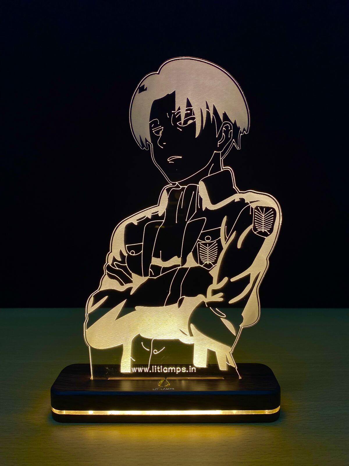 Levi Ackerman Attack Of Titen Anime Decor Aesthetic 3D Illusion Lamp by LIT Lamps - LIT Lamps - Levi Ackerman Attack Of Titen 3D LED Lamp-3d Lamps