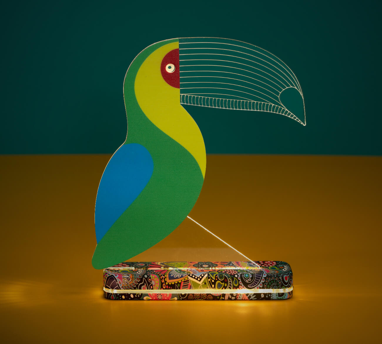 Toucan Modern Home Decor Aesthetic Table LIT 3D Illusion Lamp - LIT Lamps - Flower 3D LED Lamp-3d Lamps