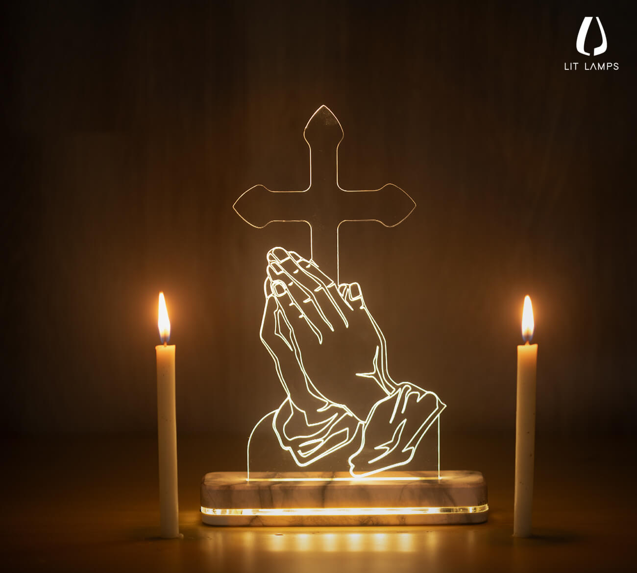 Holy Cross Christianity Lighting Home Decoration LIT 3D Illusion Lamp - LIT Lamps - holy cross 3D LED Lamp-3d Lamps