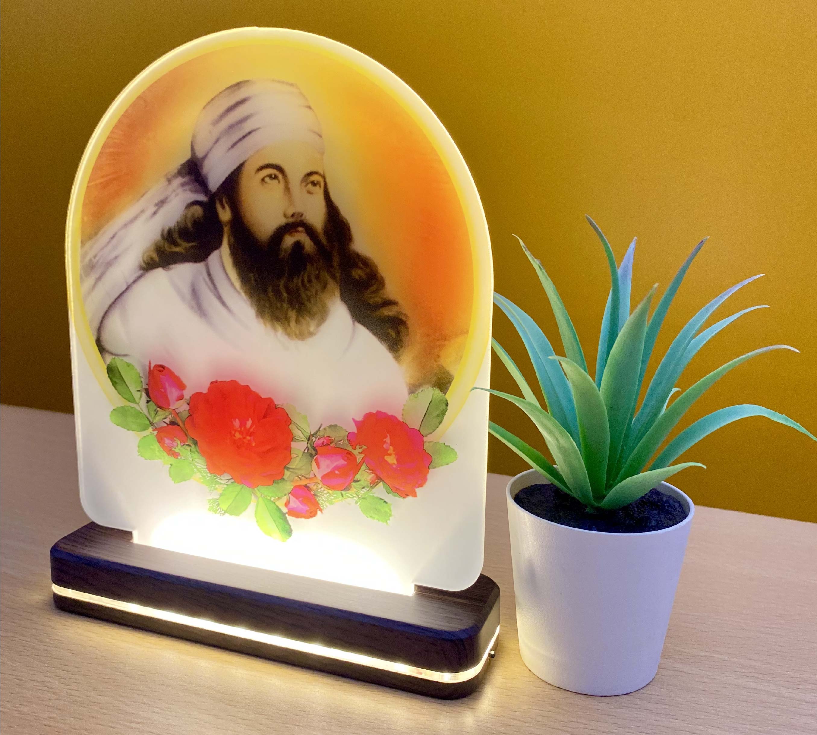 Zarathustra Golden Halo Parsi Zoroastrianism 3D Illusion Lamp - LIT Lamps - Asho Farohar 3D LED Lamp-3d Lamps